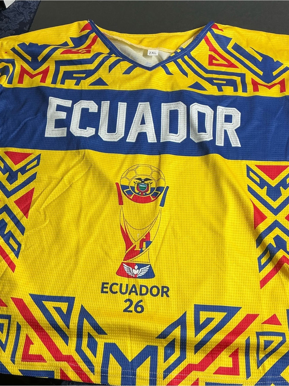 Ecuador Mens Soccer Jersey - Yellow & Blue